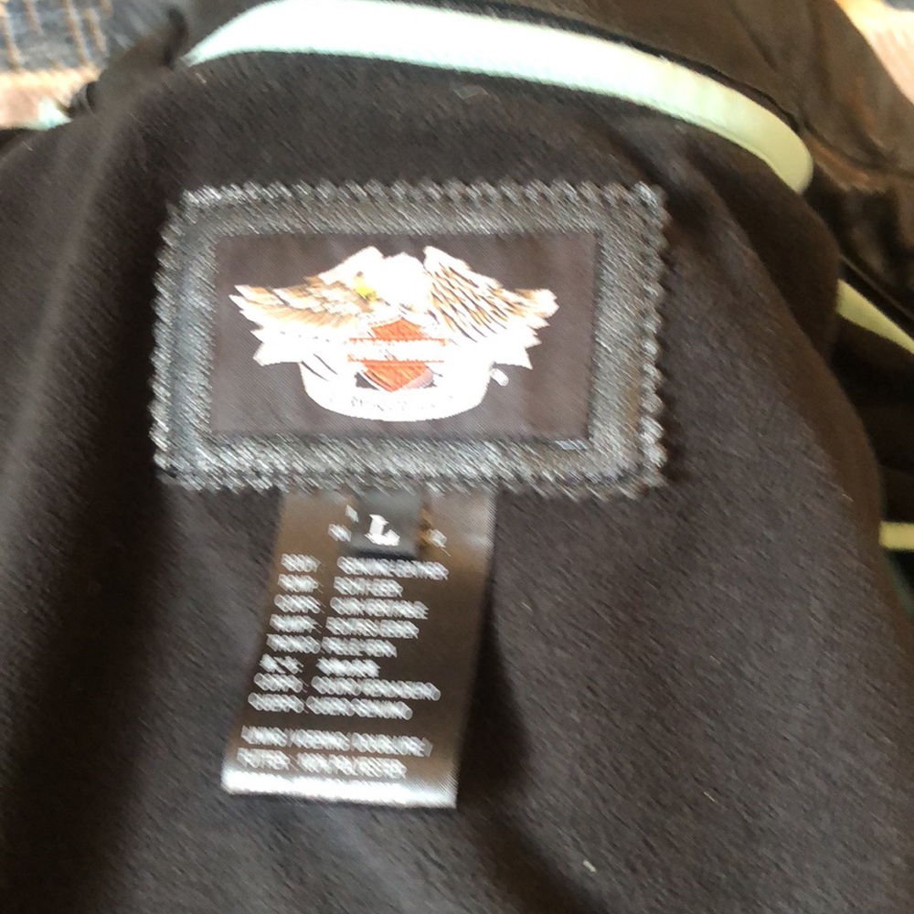 Harley Eagle embroidered size large leather riding jacket & chaps very good cond - Picture 9 of 13
